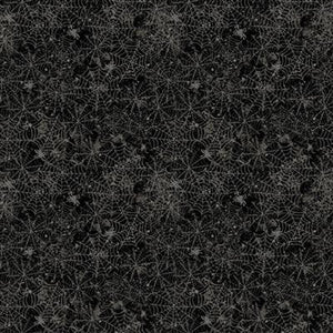 Clothworks - All Hallows Eve Spider Web - Y3822-3 Black