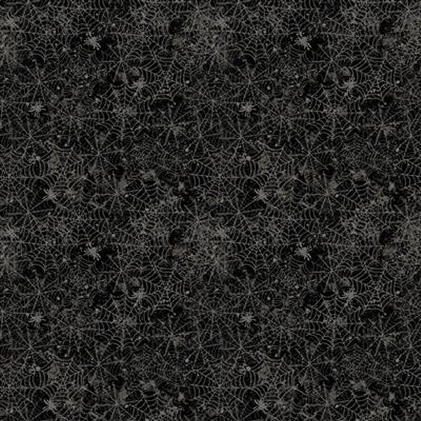 Clothworks - All Hallows Eve Spider Web - Y3822-3 Black