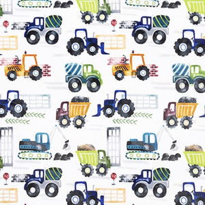 Tractor Haul Digital Cuddle Multi Minky Fabric Shannon Fabrics