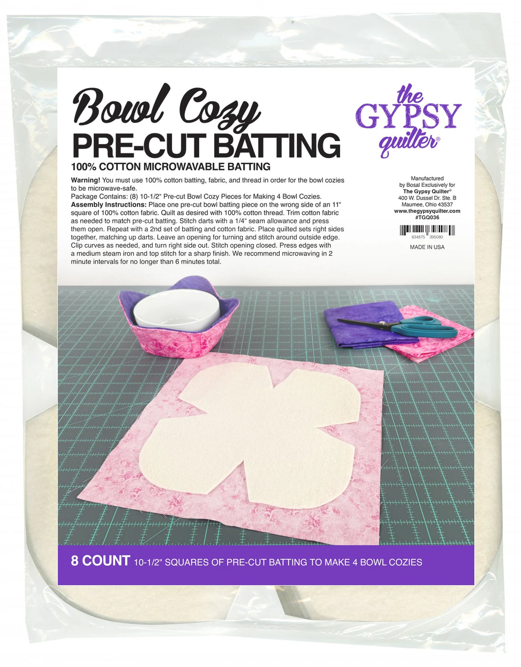 Bowl Cozy Pre-Cut Batting 8ct # TGQ036