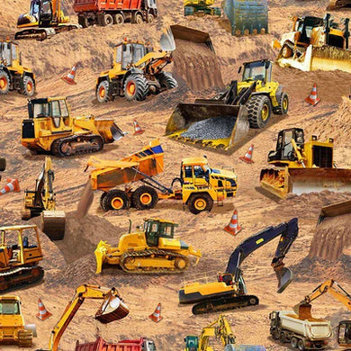 TT Keep On Truckin' Construction Site Scene - CD3737-BROWN