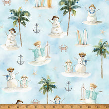 Load image into Gallery viewer, Seas &amp; Greetings Breeze Snowman Beach Day Fabric