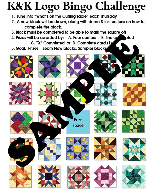 Bingo Block Challenge Card 2026 – K&K Logo