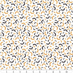 Kimberbell Celebration BATS Black Orange Cotton Fabric MAS9210-JO