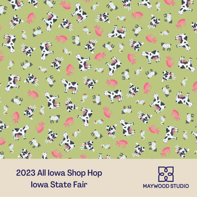 Pre-Order 2023 All Iowa Shop Hop - Farm Animals on Green Background