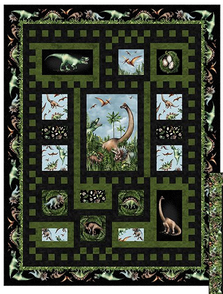 Quiltasaurus Rex Quilt Kit with Paleo Tales from Northcott