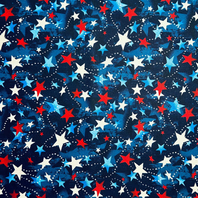 Patriotic Prints Tossed Stars   GALPAT48476-RWB 