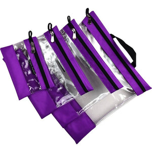 Clear Bag Set - Tutto 4 Ct - 6 Colors - Zippered Organizing Tote