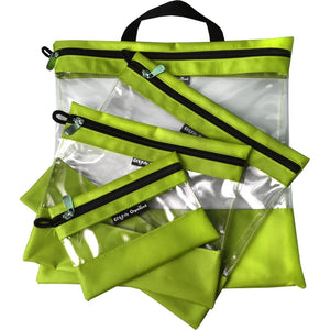 Clear Bag Set - Tutto 4 Ct - 6 Colors - Zippered Organizing Tote