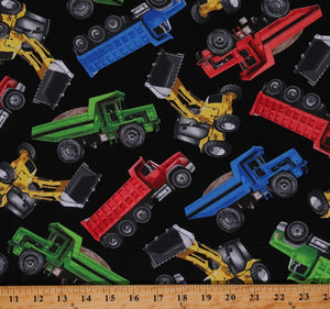 Trucks Construction Vehicles Diggers Dump Trucks Transportation Print IDZ-C1180-BLACK