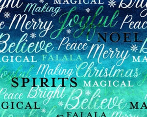 Oasis Christmas Fabric, Noel Christmas Believe Words  OA595301
