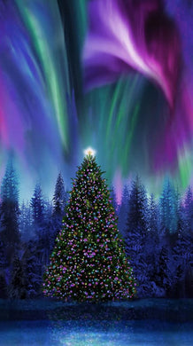 Winter Solstice Aurora Borealis Christmas Tree Aurora Borealis Panel by Timeless Treasures
