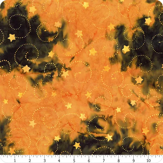 Midnight Magic Cheese Sauce Swirl Stars Yardage SKU# 83004-57