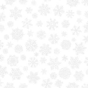 Silent Night 25390-10 by Northcott Fabrics White on White Snowflakes