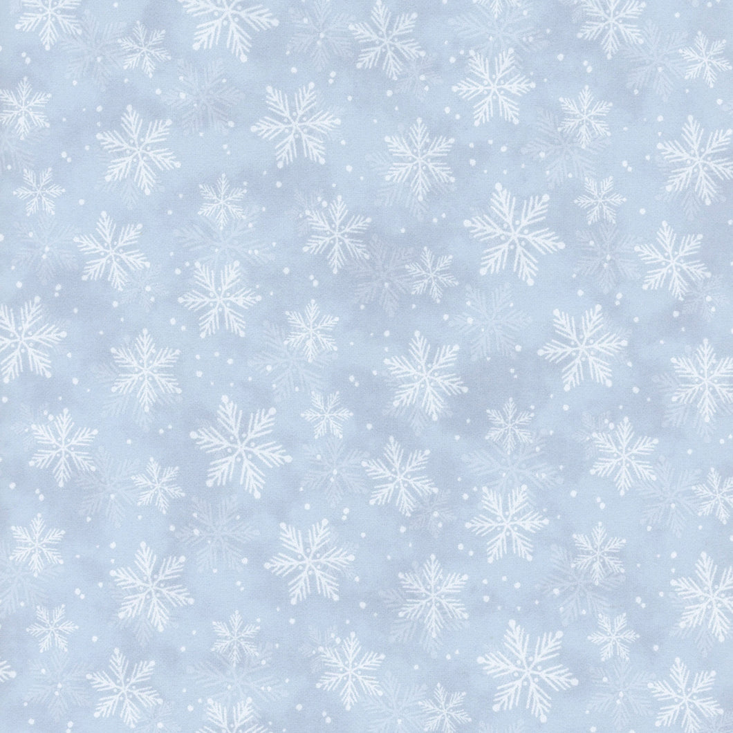 Snow Much Fun Flannel F26988-42 Light Blue Snowflakes for Northcott Fabrics