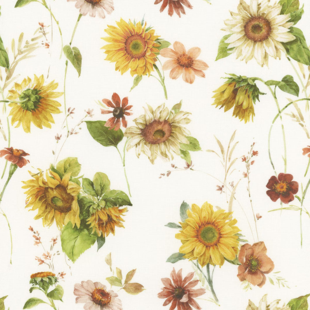 Sunflower Whispers CD16670-CREAM by Lisa Audit for Riley Blake Designs