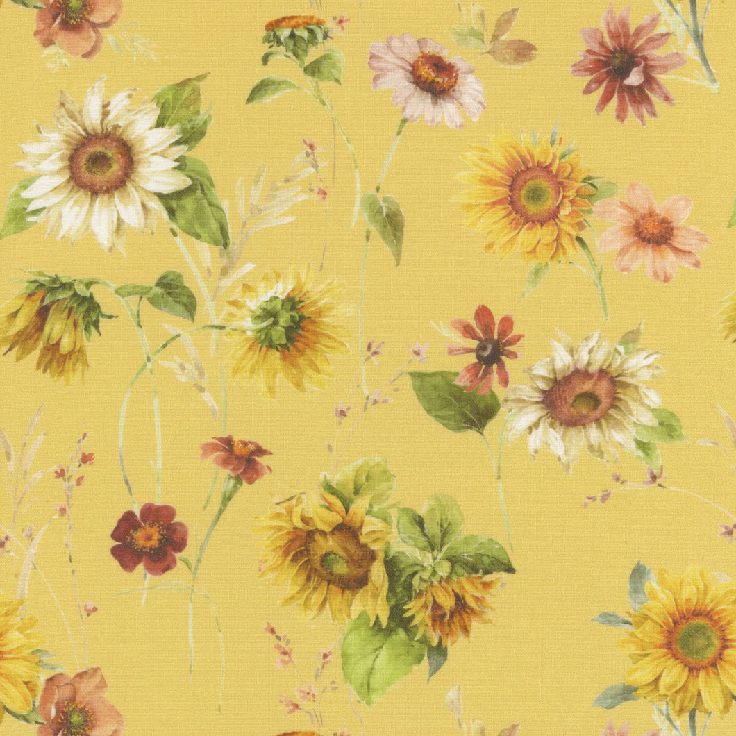 Sunflower Whispers CD16670-YELLOW by Lisa Audit for Riley Blake Designs