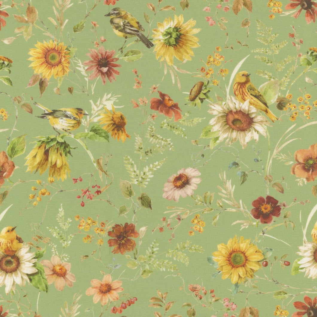 Sunflower Whispers CD16671-GREEN by Lisa Audit for Riley Blake Designs