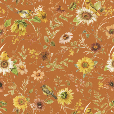 Sunflower Whispers CD16671-PUMPKIN by Lisa Audit for Riley Blake Designs