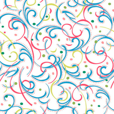 Swirlygig Swirls - White Fabric - RIV-SG-2251-2 - Swirlygig - Rivers Bend