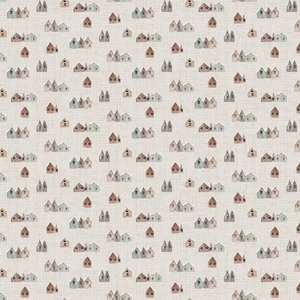 Winter Dreams 90842-14 Houses Taupe for FIGO Fabrics