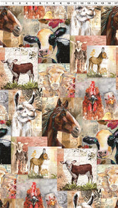 Farm Life Digital Collage Y3938-55 Multi Color by Clothworks