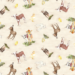 Farm Life Digital Baby Animals Y3942-11 Light Khaki by Clothworks