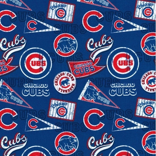 Chicago Cubs Vintage Cotton Fabric MLB Fabric Sykes Premium 