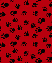 Load image into Gallery viewer, Baum Red/Black Paw Print  Fleece