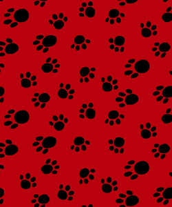 Baum Red/Black Paw Print  Fleece