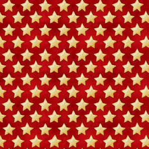Land of the Free - Henry Glass - Patriotic fabric! Stars on Red 1835-84