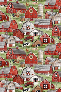 Homegrown Happiness Collection Digital Barns Cotton Fabric DP24359-74
