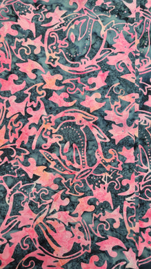 Batik - Navy w Pink Flowers   # 112
