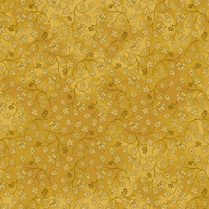 Henry Glass Jacobean Joyeux by Color Principle 2659 44 Gold Mini Bud Tonal