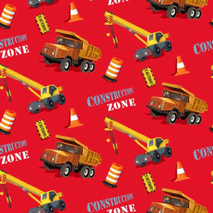 Construction Zone 386-88 Red Crane & Dump Truck