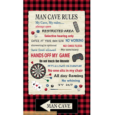 Red Man Cave Rules Panel 24in x 42in # 52410P-X