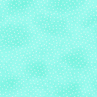 Comfy Flannel - Turquoise Flannel w/White Dots Yardage 9527 11