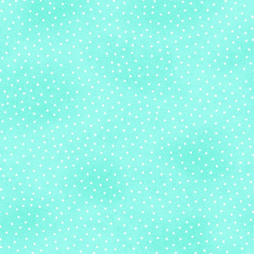 Comfy Flannel - Turquoise Flannel w/White Dots Yardage 9527 11