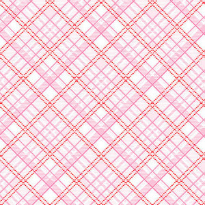 Gnomie Love 9786 22 Pink Bias Plaid Gnomes Henry Glass # 9786-22 Pink