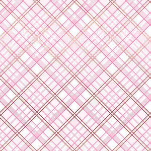 Gnomie Love 9786 22 Pink Bias Plaid Gnomes Henry Glass # 9786-22 Pink