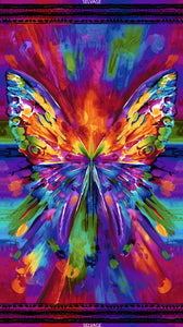 Bright Abstract butterfly quilt panel
