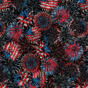 Patriotic Fireworks 108" wide quilt back   12896W