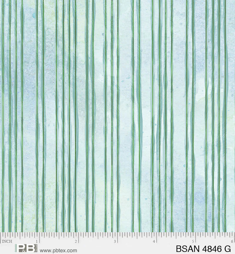 Baby Safari Animals by P&B Small Stripe Green BSAN-4846-G, by the Yard