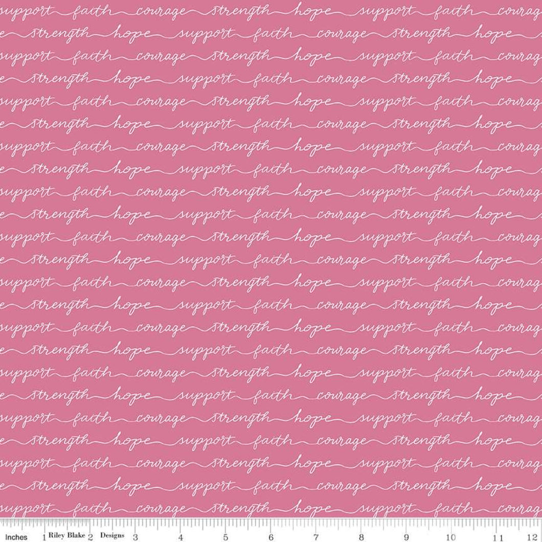 Riley Blake Designs Hope in Bloom Pink Words of Support C11025-PINK