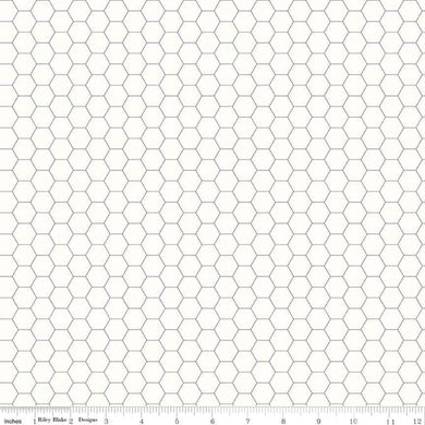 Bee Backgrounds Honeycomb Gray C6387