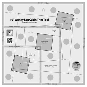 Ruler - Creative Grids 10in Wonky Log Cabin Trim Tool # CGRJAW13