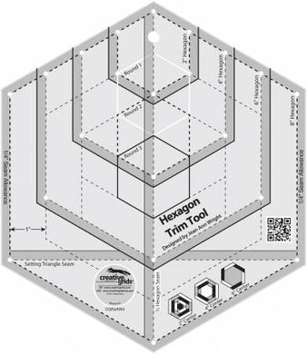 Creative Grids Hexagon Trim Tool Quilt Ruler # CGRJAW4