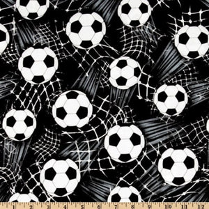Timeless Treasures - Soccer Balls Black Fabric