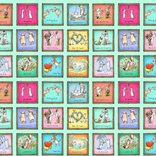 Load image into Gallery viewer, From the Heart Light Turquoise Digital Small Animal Squares  44/45&quot;   Y3357-100