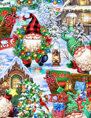 Christmas Gnomes in Homes DONA-CD1387  Multi